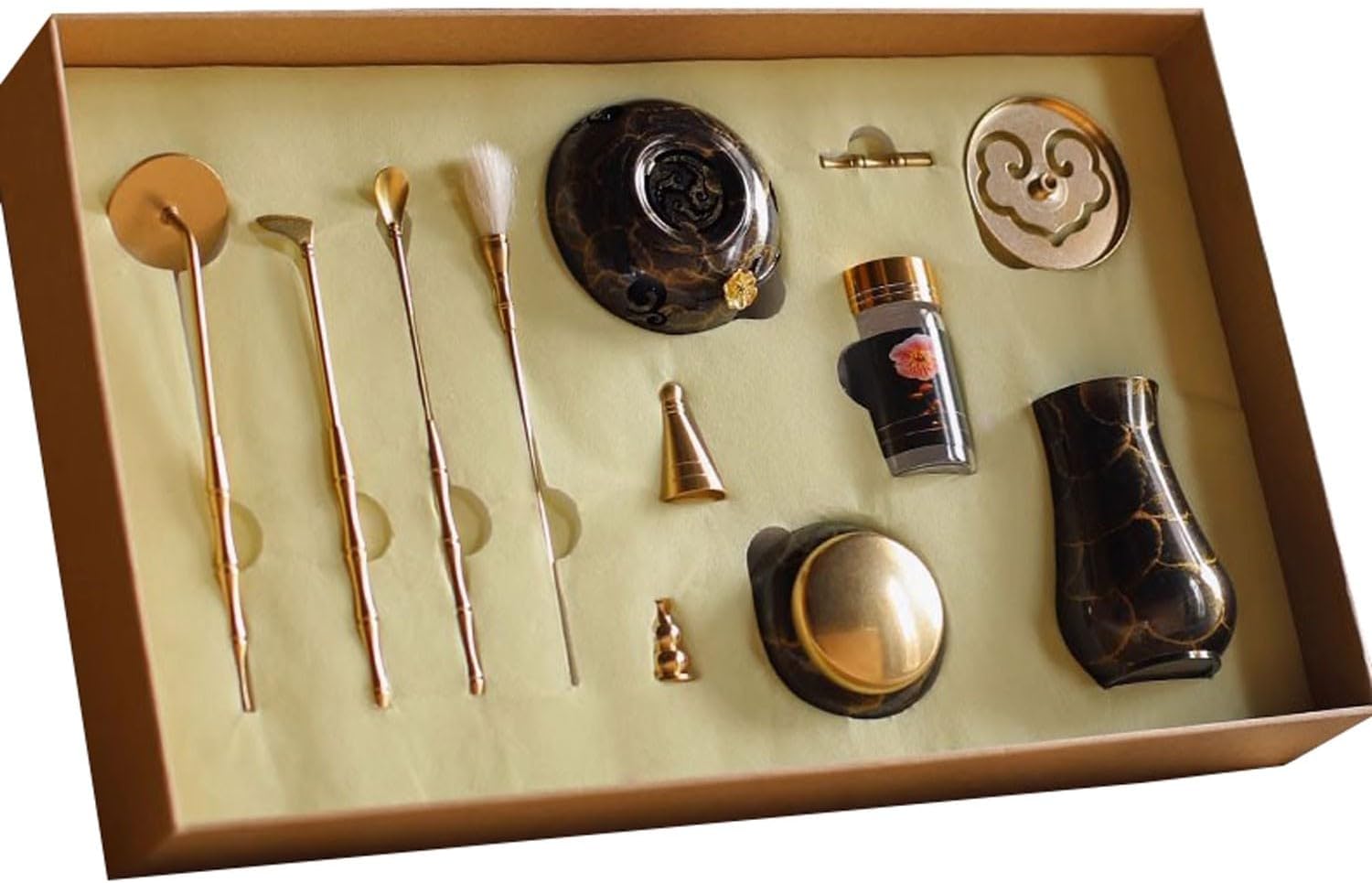 Incense Making kit Brass Incense Making kit 11-Piece Brass Fragrance Set Gift Box, DIY Home Aromatherapy