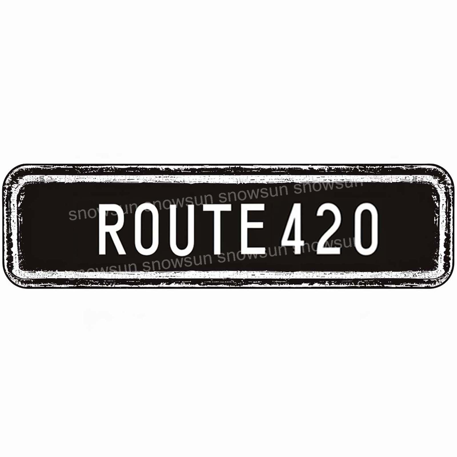 Route 420 Vintage Metal Signs Retro Tin Sign For Home Bar Office Outdoor Garden Wall Decor 4x16 Inch