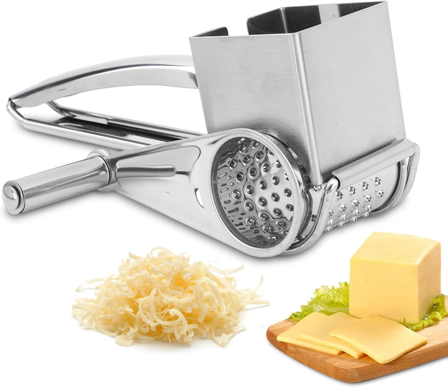 Rotary Cheese Grater,Cheese Cutter Slicer Shredder with 4
