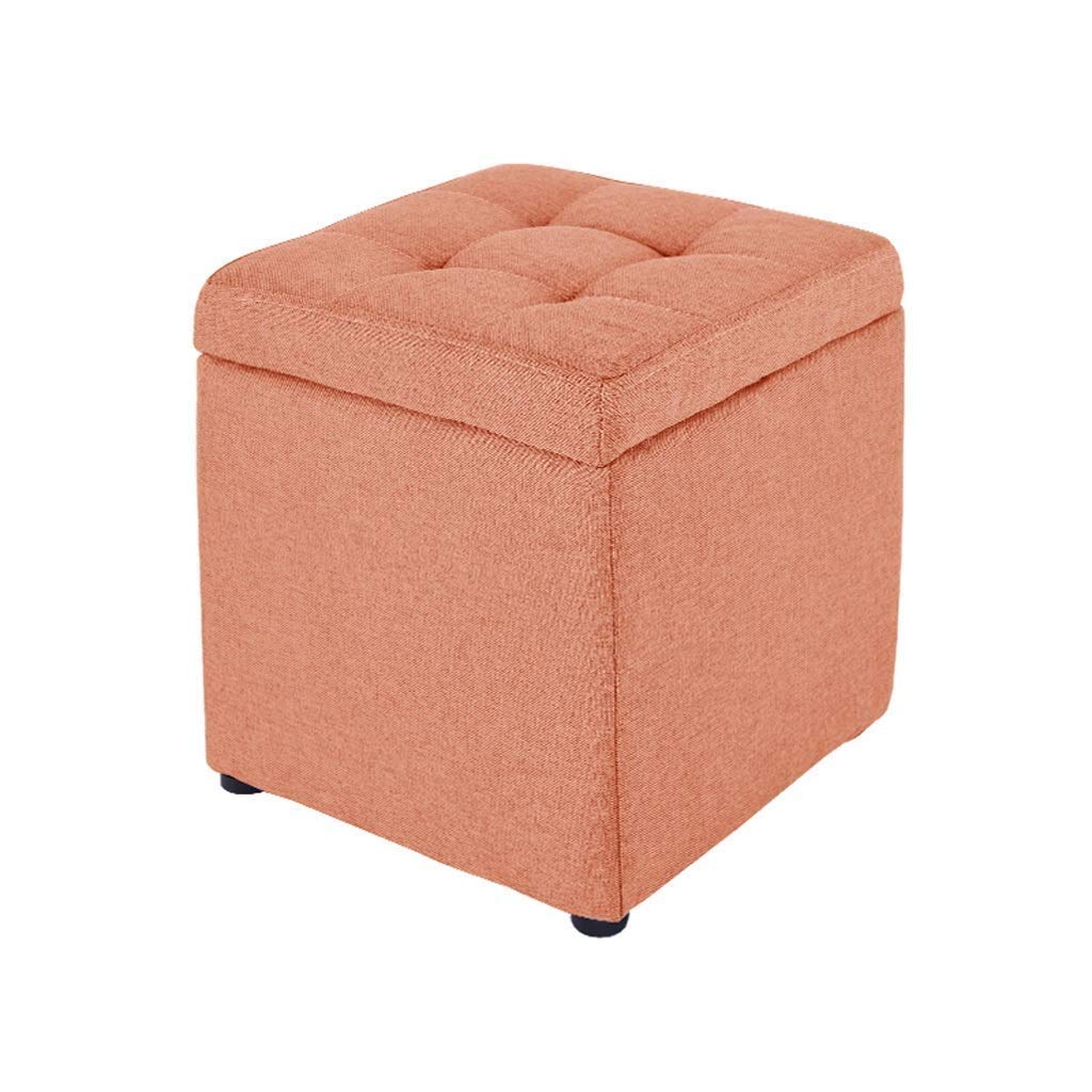 Chaise tronc pouf orange pour ranger les jouets des enfants