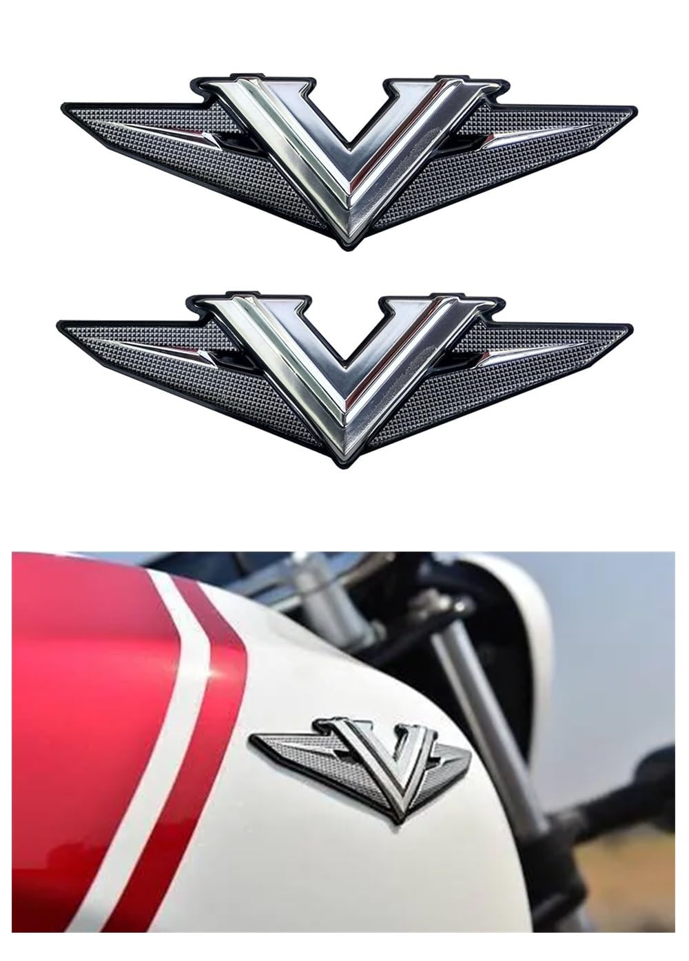PHITO Bike Fancy Back Tank Mono Kit Logo & Sticker Set Compatible with Vikrant V15 Silver Stylish Waterproof Decal Kit Easy Apply & Durable Finish-image-43