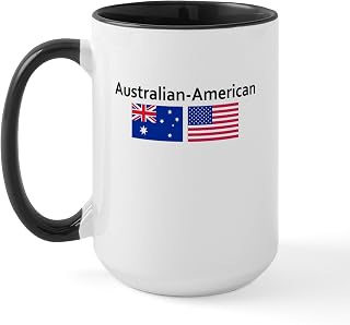 CafePress Australian American Large Mug 15 oz (444 ml) Ceramic Coffee Mug