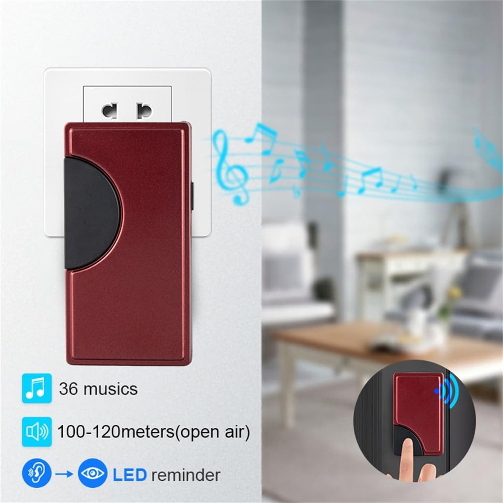 HBJWOV Music Doorbell Home Long Distance Elderly Pager Doorbell 36 Kinds of Music Ringer