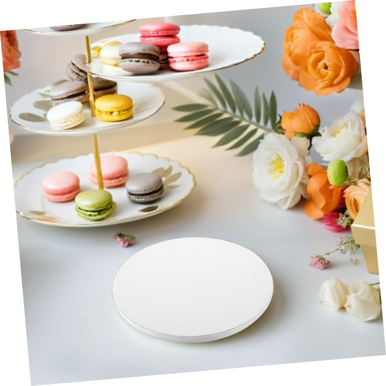 Cabilock Plateaux à Gâteaux Ronds 10 Pouces, Carton Blanc Épais, Lot de 7