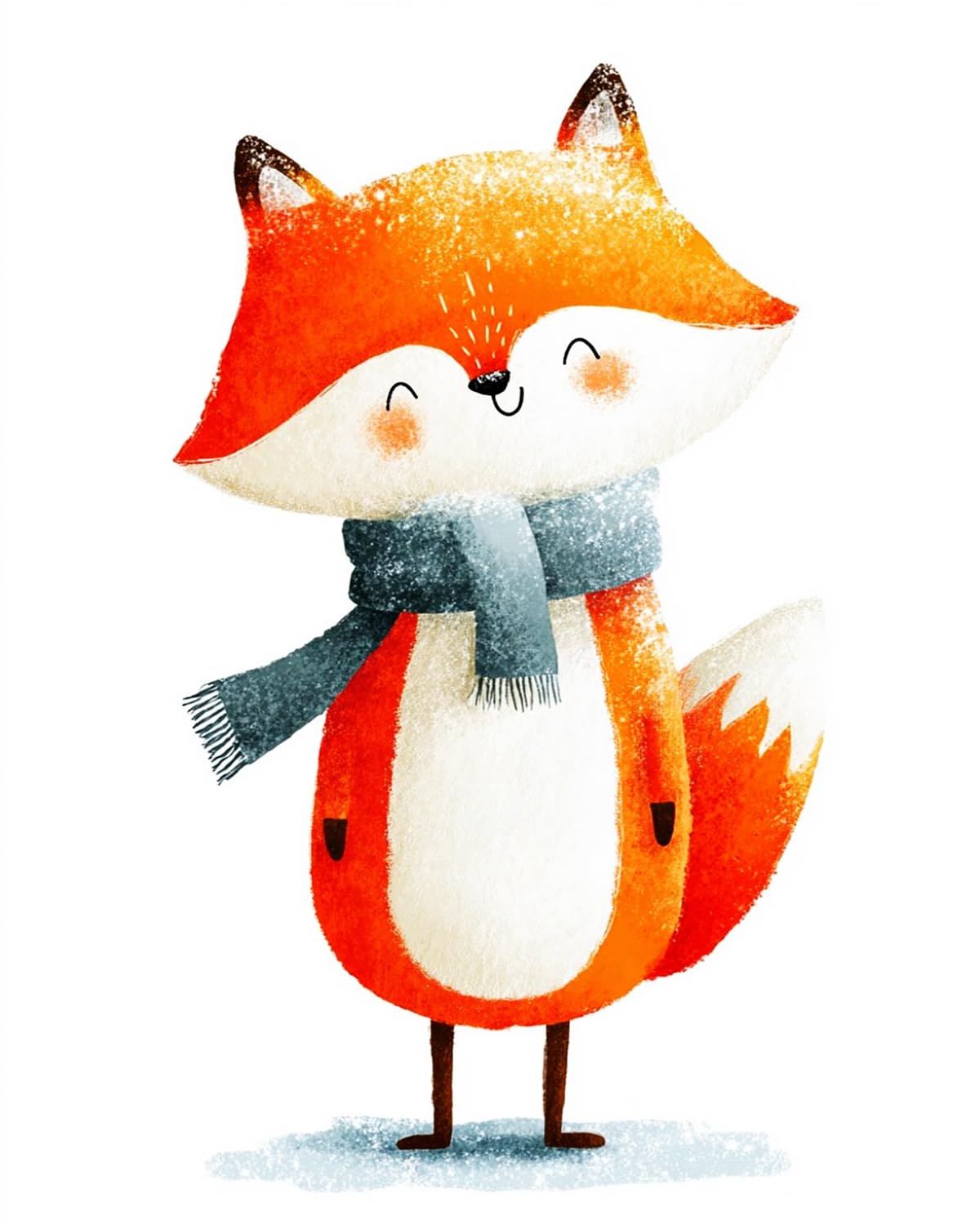 LIUBAISHI Paint by Numbers for Adults – 16"x20" Canvas | Wall Art Decor for Living Room, Stress Relief Hobby Kit, Complete Set with Paints and Brushes-Scarf Little Fox (2)