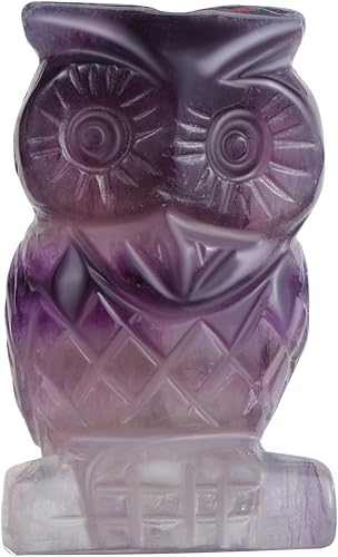 Miniatura 8 de LEADGEM Figura de búho de cristal de lapislázuli estatua de búhos de piedra curativa para decoración del hogar oficina regalo coleccionable