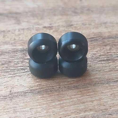 Miniatura 4 de Ruedas de rodamiento Pro para diapasón, miden 0.295 x 0.177 in, POM CNC Mini Finger Skateboard Wheel con rodamientos ultra giratorios, color negro