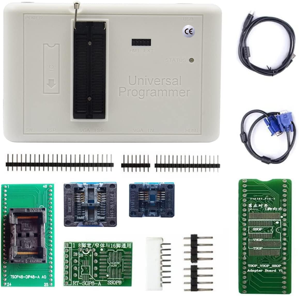 RT809H EMMC-Nand Flash Extremely Fast Universal Chip Programmer IC Programmer Eprom Adapter with Cables ISP Cables TSOP48 TSOP56 CAR/DVD/TV