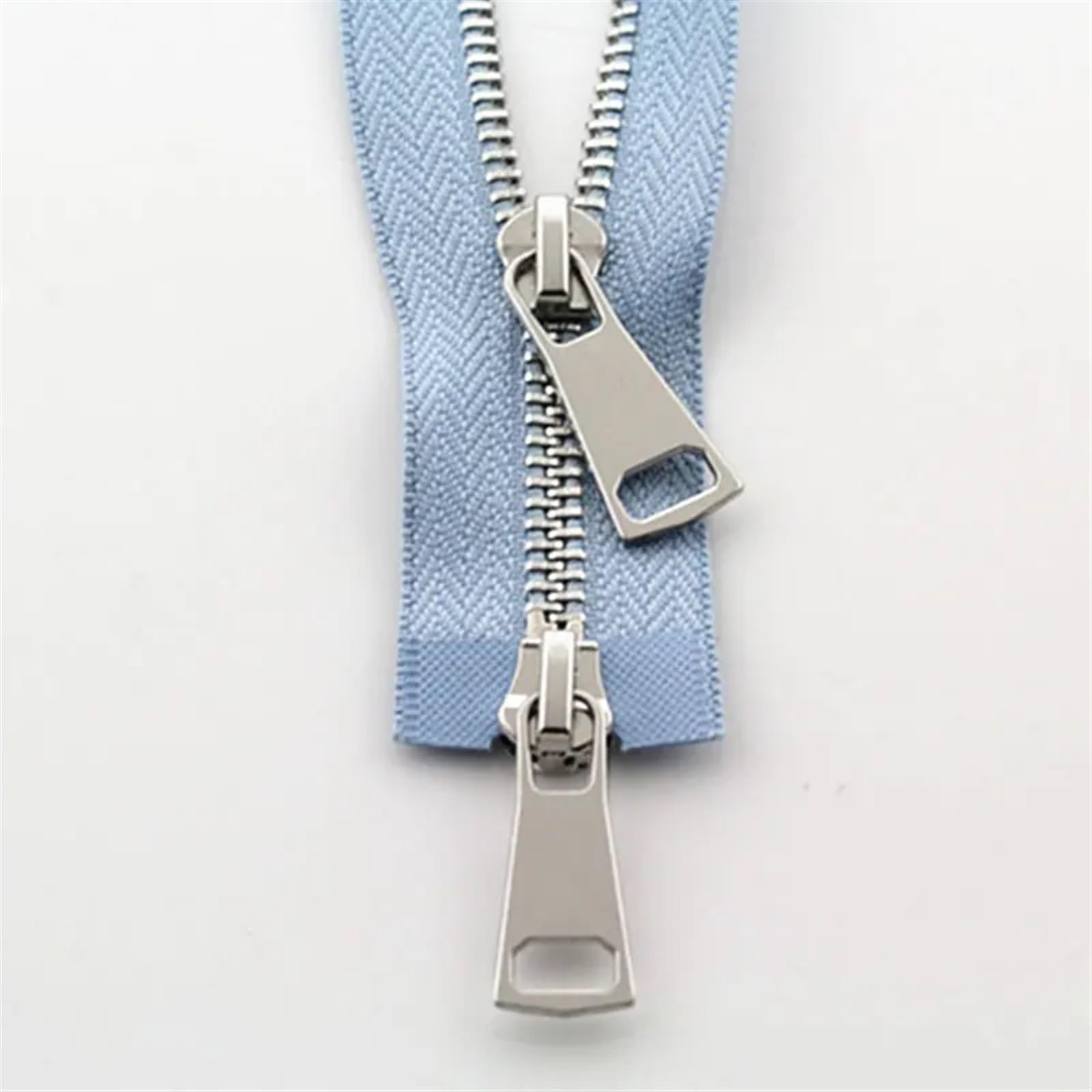 AOEGBY Zips Clothing Garments 70/90cm Jacket Metal Zipper Double Slider Two-Way Zip DIY Clothing Garment Zipper Replacement Handmade Supplies Two-Way Zip (Color : Sky Blue, Size : 70 cm)