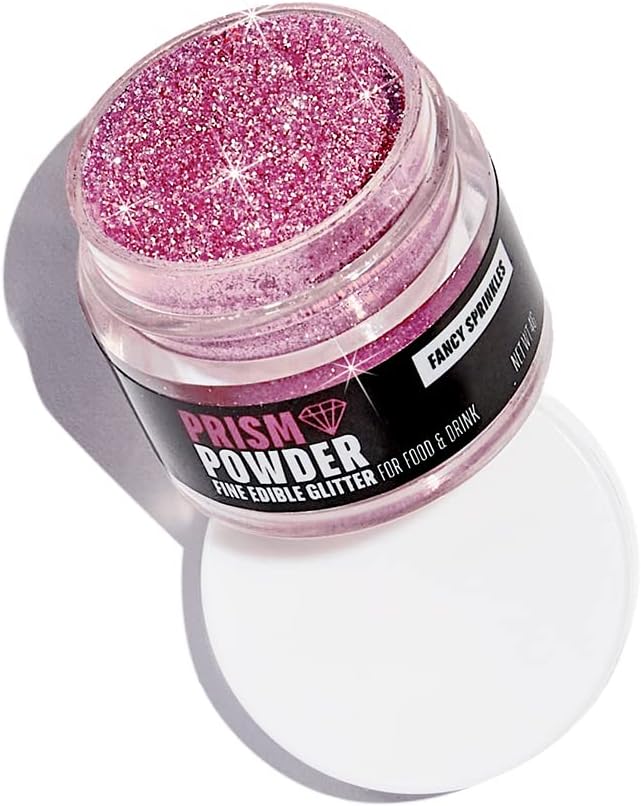 Fancy Sprinkles Edible Glitter, 100% Edible Glitter for Sparkling Food & Drinks No Taste or Texture (4g, Rhodolite Magenta), 1.0 Count