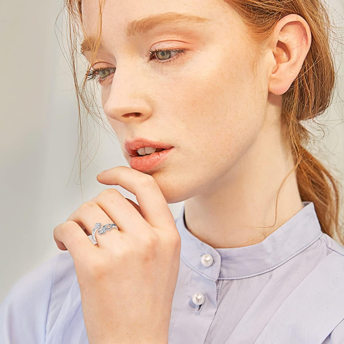 TYSO Faith Hope Love Cross Rings 925 Sterling Silver CZ Infinity Adjustable Wrap Rings Inspirational Jewelry Gifts for Women - Image 3