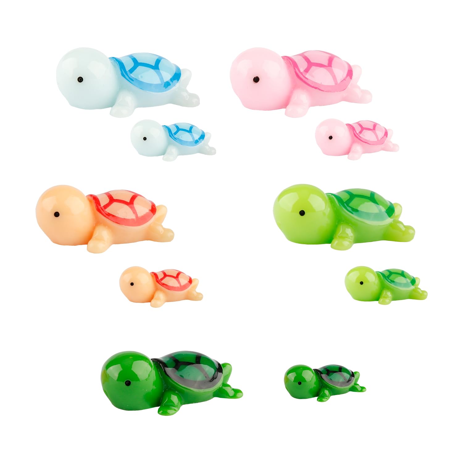 Hopzab 20PCS Miniature Resin Turtles, Assorted Colourful Ornaments for Micro-Landscapes, Terrariums, Aquariums, and Decorative Crafts