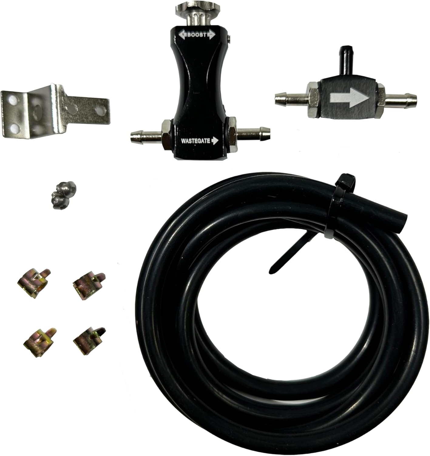 1-30 PSI Car,Manual Turbo Boost Controller Set, Adjustable Universal Turbo Engine Controller, Aluminum Alloy Turbo Charger Closed Loop (Black)