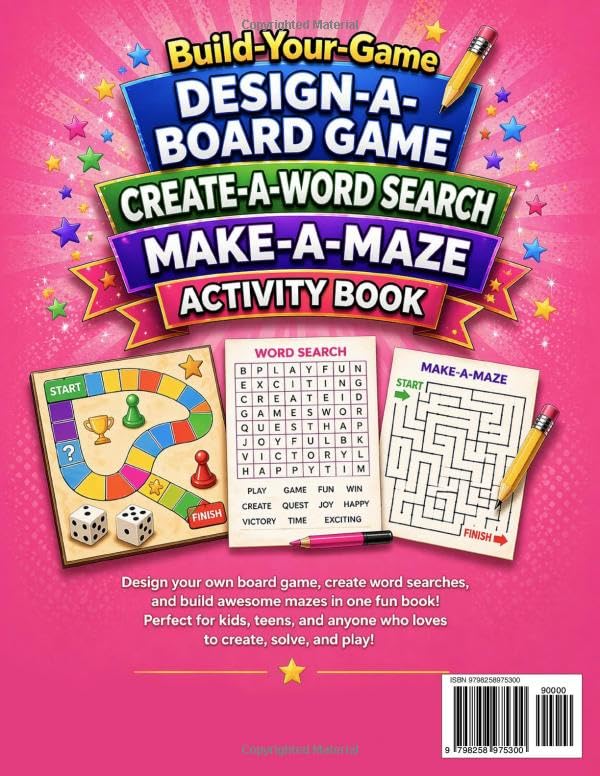 Build-Your-Game Activity Book: Design-A-Board Game, Create-A-Word Search & Make-A-Maze | Draw, Build & Play Your Own Puzzle Games for Kids (Build-Your-Game Series) image 3