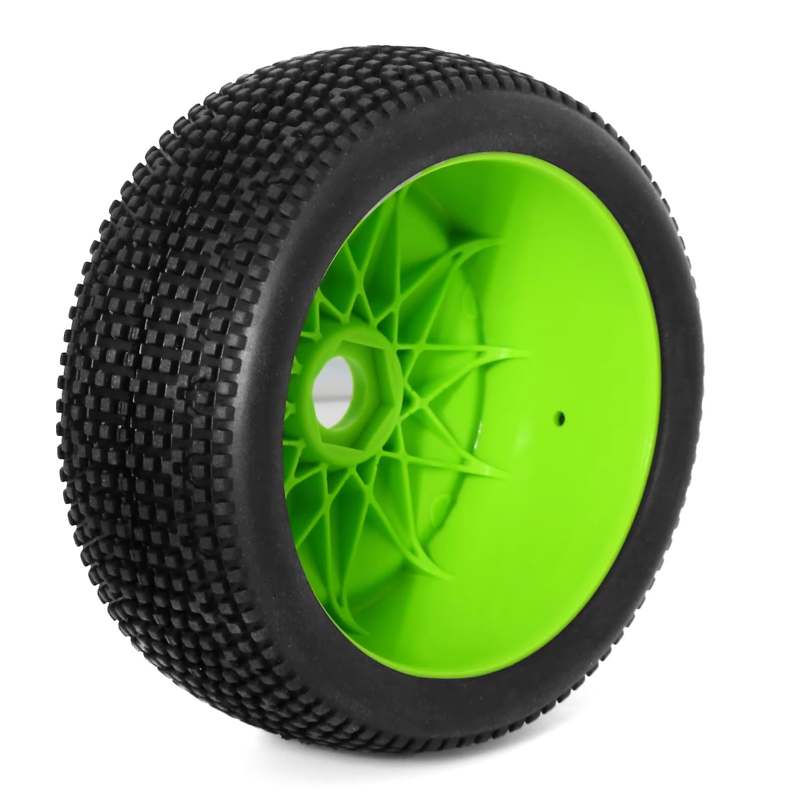 RC Neumáticos Rueda Compatible con ARRMA para Typhon para Talion para Traxxas para Redcat para Team 1/8 RC Off-Road para Buggy 4 Piezas Ruedas De 110 Mm Neumático Hex De 17 Mm(Green)