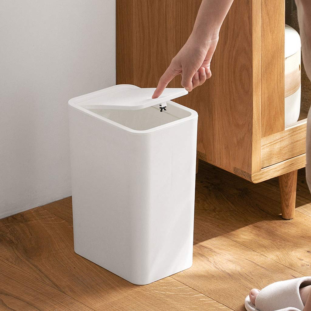Kosz na śmieci Sturdy Plastic Case,small Office Box Made Of Durable Plastic,practical Storage Box,bathroom Living Room,kitchen Or Children's Room,white L Trash Can do segregacji śmieci