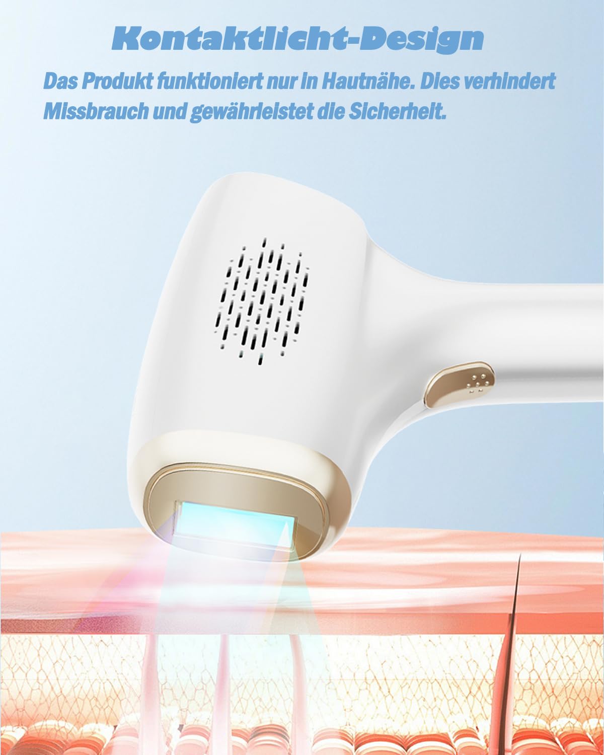 IPL Geräte Haarentfernung Laser mit Kühlfunktion, 470-1100NM Effizientes IPL Haarentfernungsgerät, mit 3-In-1 Funktionen, 9 Energiestufen, 990.000 Lichtimpulse, für Damen Männlich Gesicht Ganzkörper
