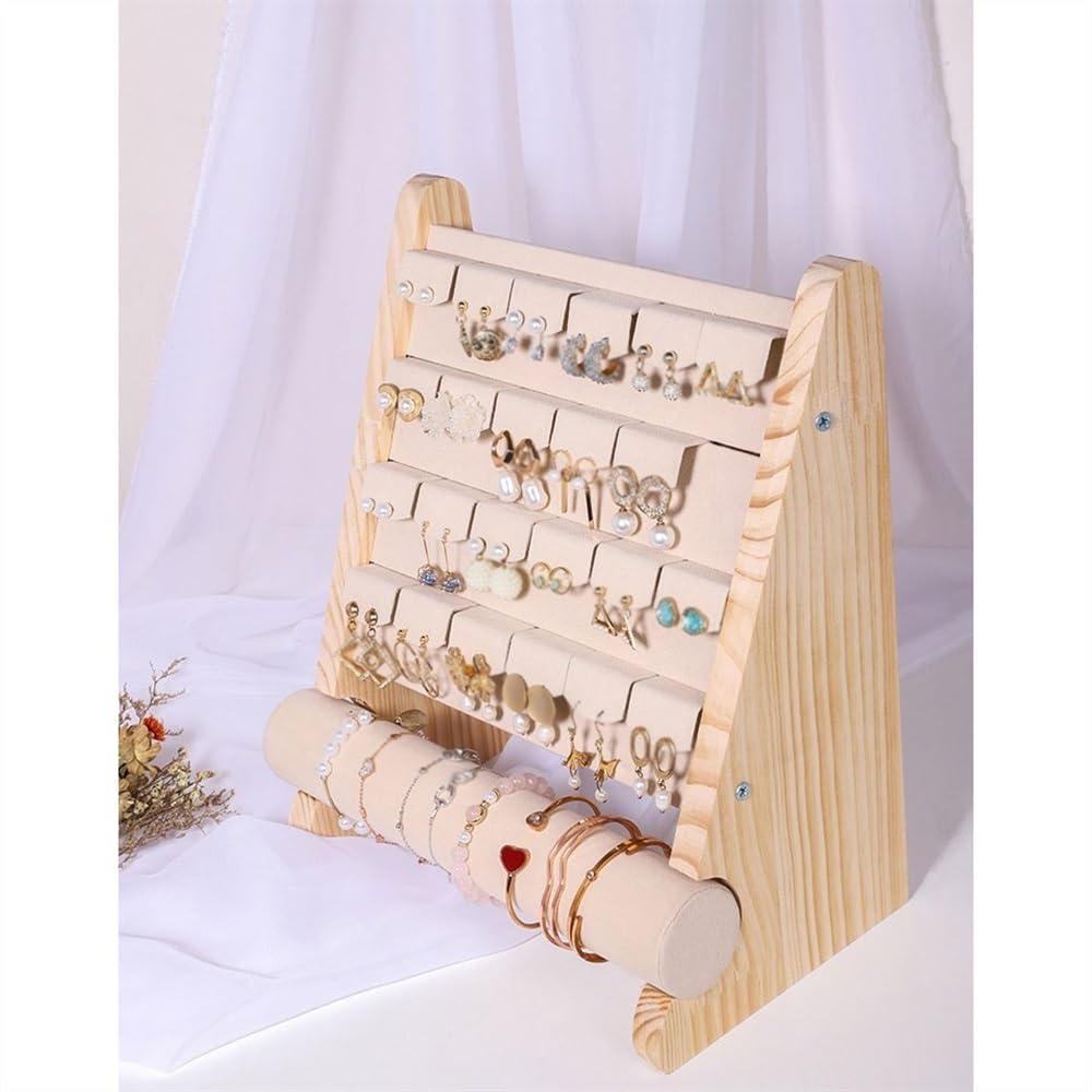 Armadi Semplice espositore for braccialetti con orecchini in legno massello | Bancone del centro commerciale for scaffali for gioielli