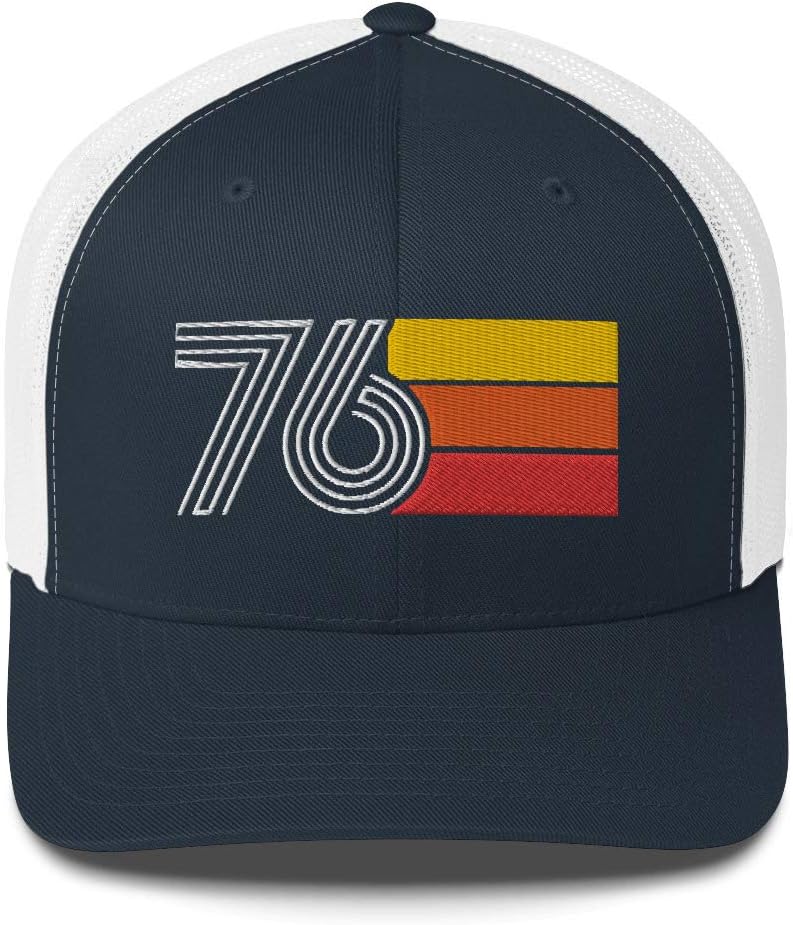 76 1976 Vintage Retro Trucker Cap Hat, 49th Birthday Embroidered Unisex Hat Gift