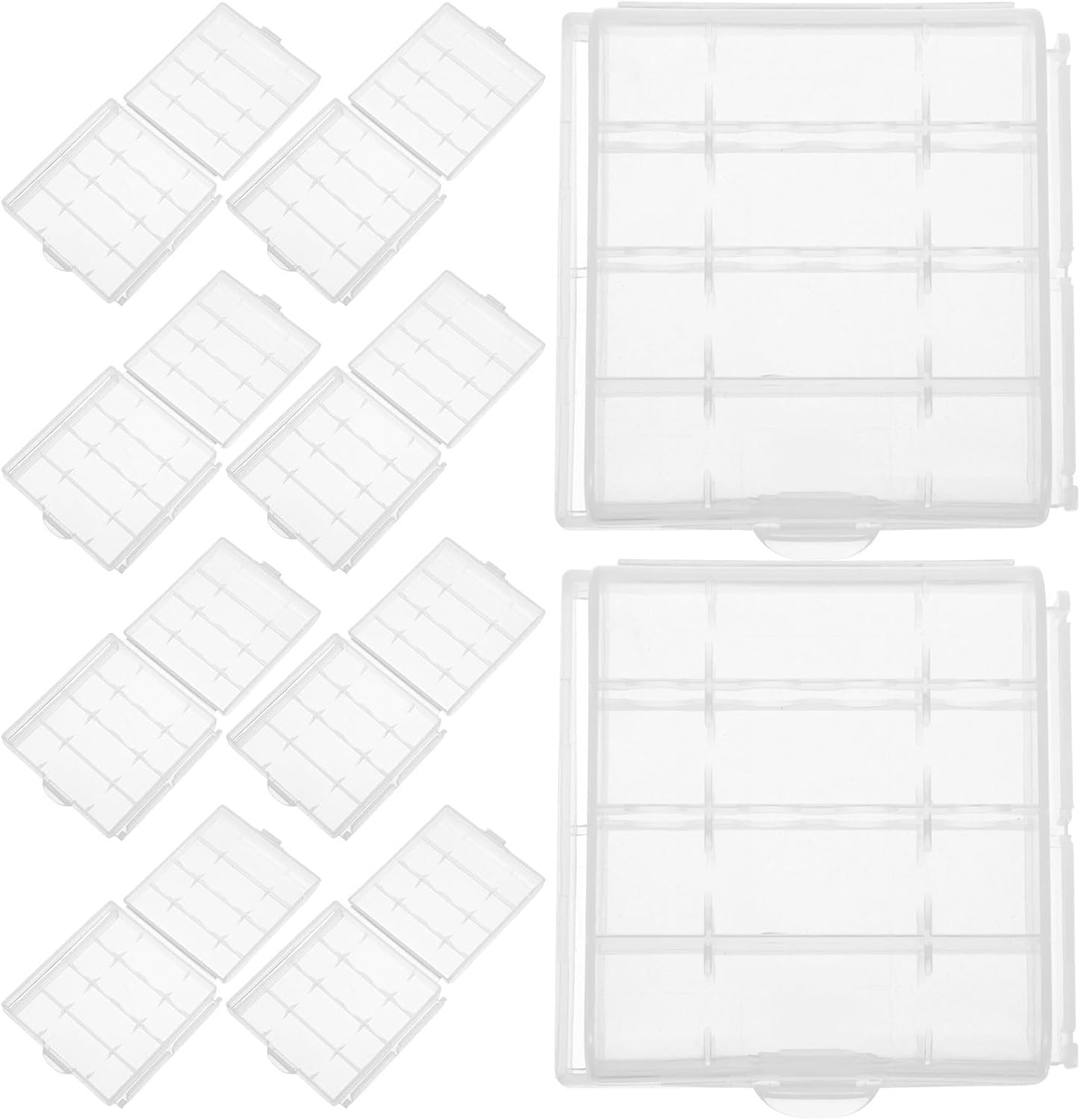 Aa 4 Plastic Organizer Battery Storage 20pcs AAA or Box Holds 5 | Home and Travel Use, Lightweight Container, Protective Storage for Accessories