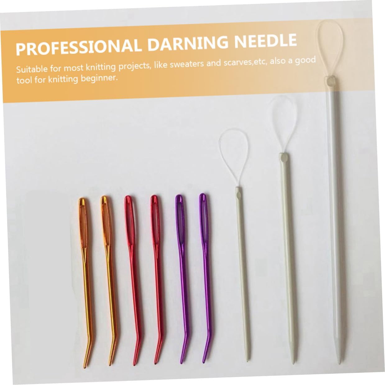 SEWACC 12pcs Safety Yarn Needles Curved Large Eye Darning Needles Multi-Color for Household and Professional Handcrafts Random Color