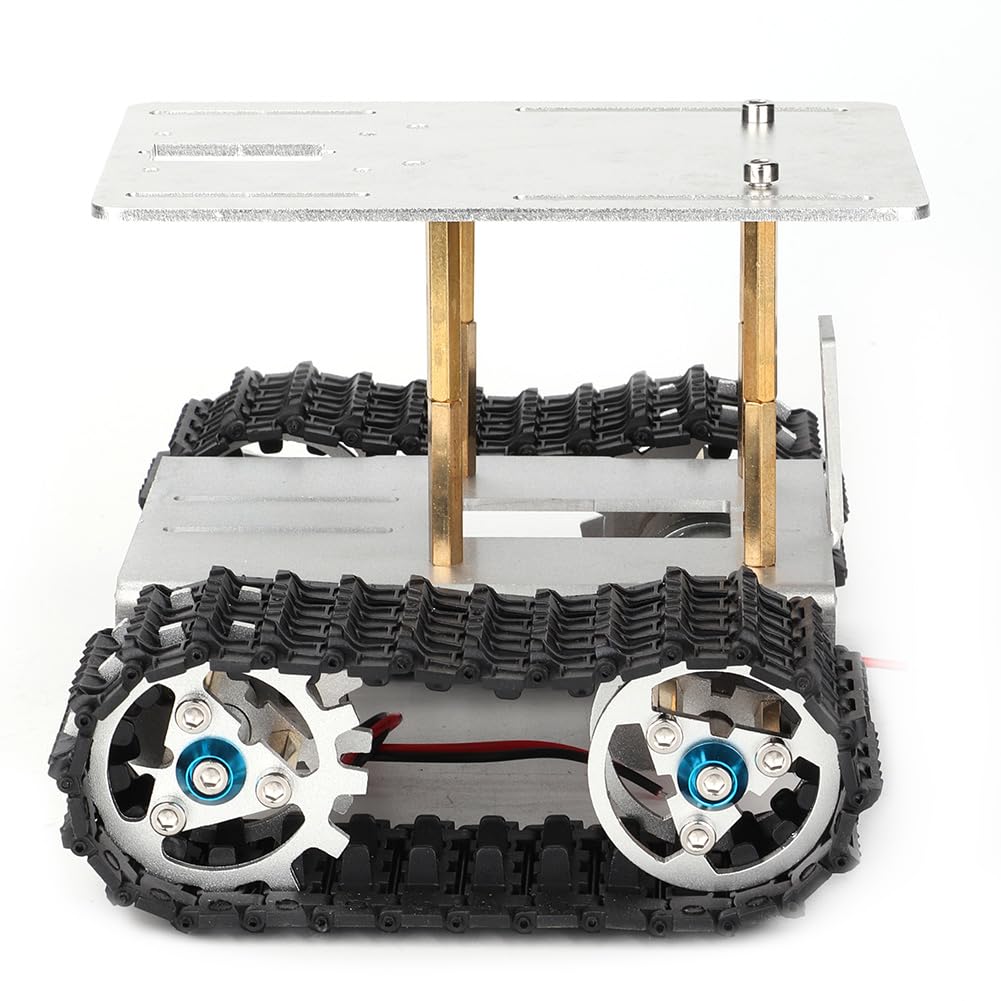 Chasis de tanque MEEVINWH, cuerpo de plástico de alta calidad, para robot de juguete, estructura duradera, diseño ligero, accionamiento de doble motor (versión ensamblada)