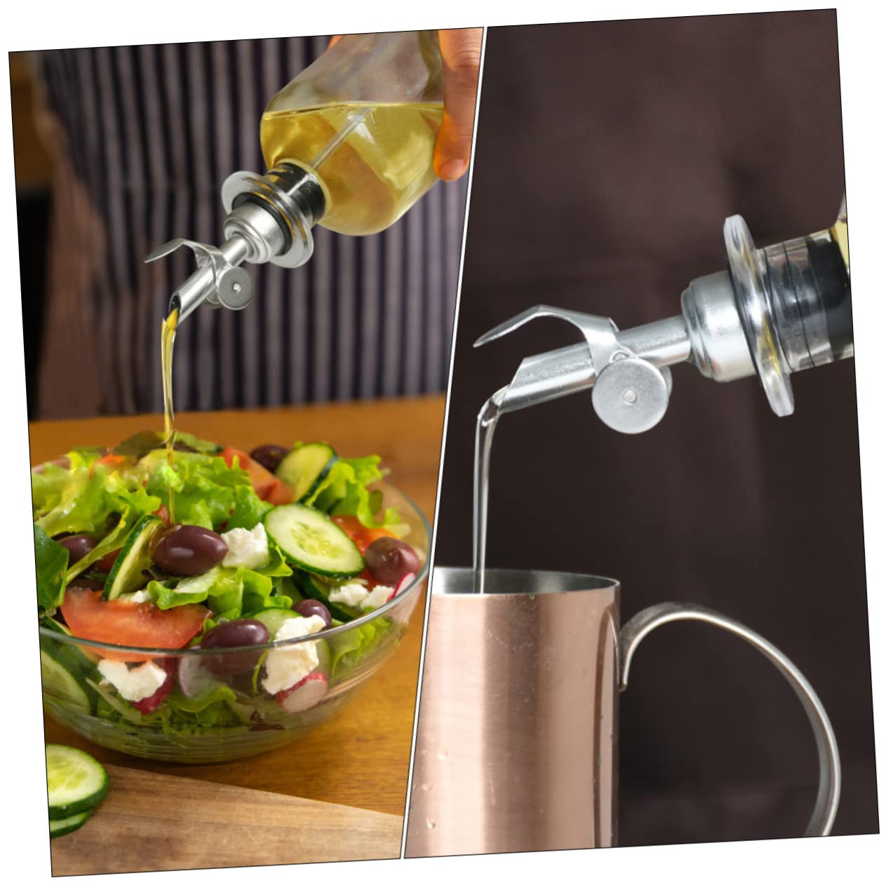 MOLUCKFU 4pcs Multi-function Oil Bottle Pourer Oil Dispenser Spout Wine Stoppers for Easy Pouring and Serving and Portable Design