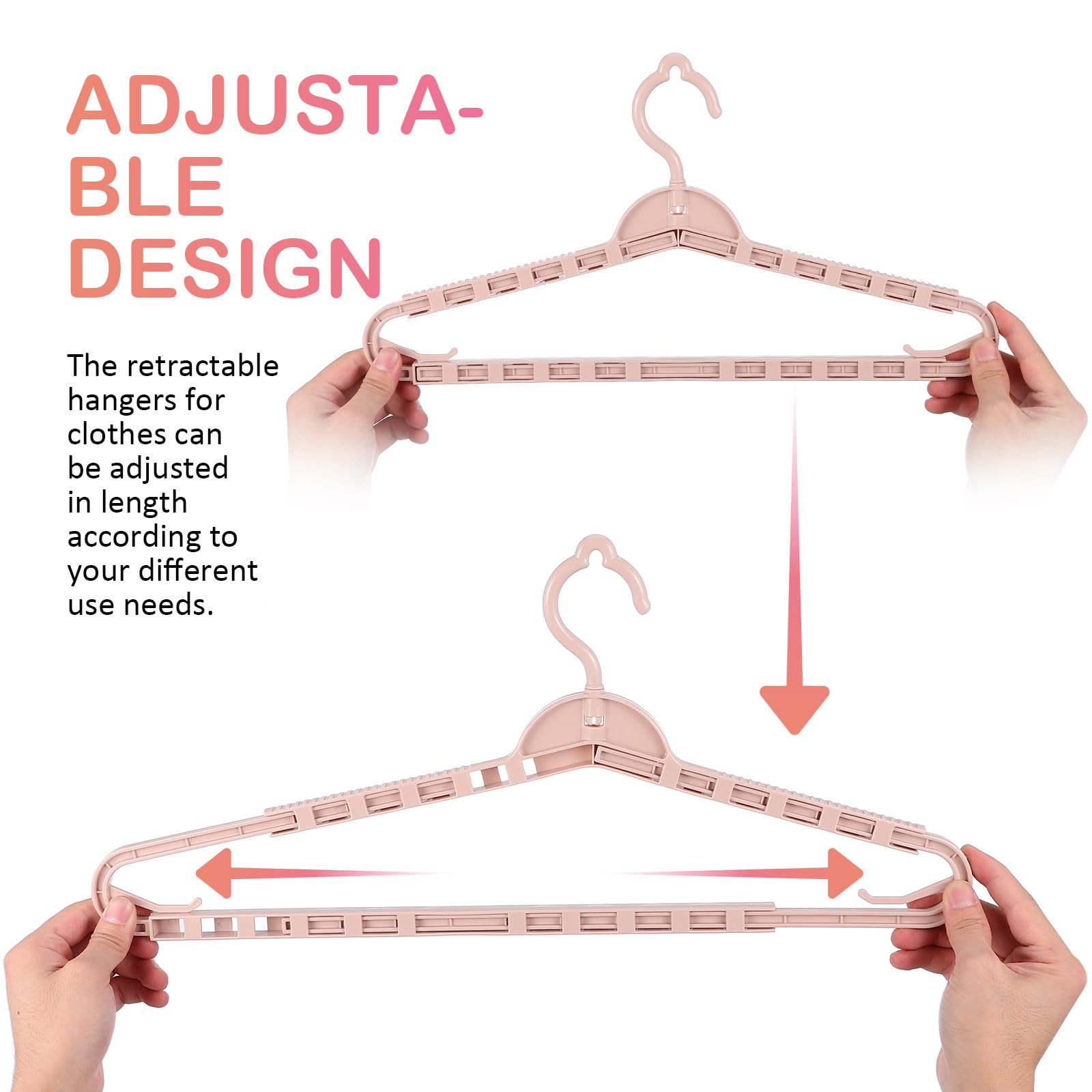 Perchas para Organizar para Estructura Resistente en Diseño Elegante y Extensibles de 8 Piezas, Multiusos Ropa Armarios Casa
