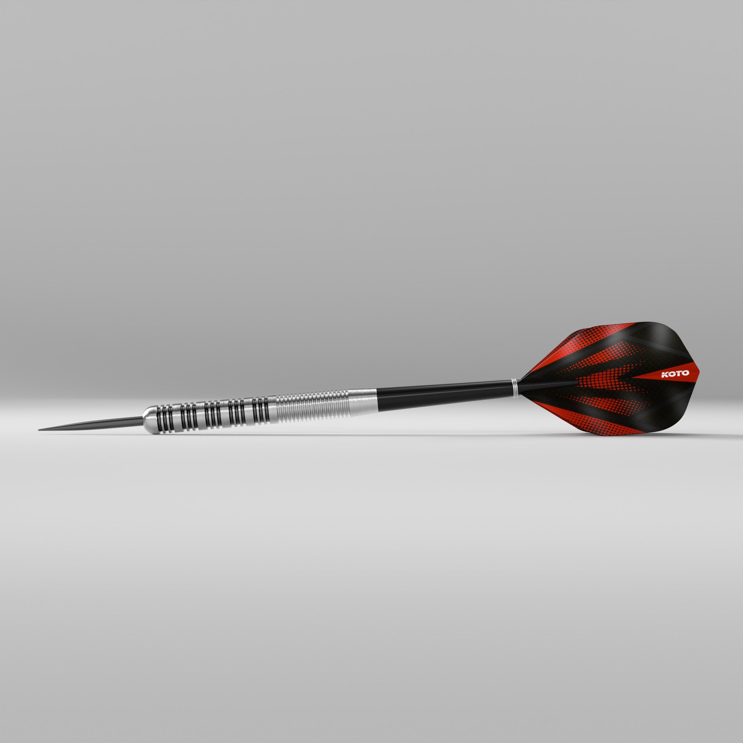 KOTO – Silver Black Brass Lotki do Darta, 18G, Zestaw Steeldarts, 90-Cz. | 18G Lotki do Darta Steeldarts, 6 Barrels, 18 Dart Flight i 18 Shaft, Wyważenie Centralne, Chwyt 2, Mosiądz, 57mm, 8mm