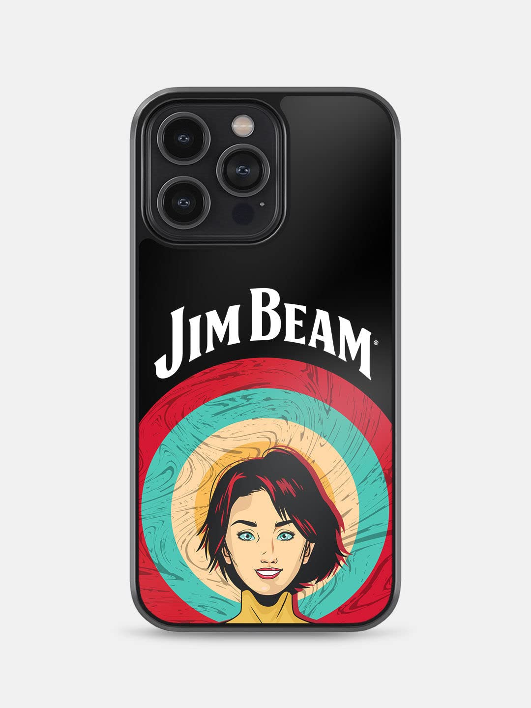 Macmerise Phone Case | Compatible with iPhone 14 Pro Max Back Cover Case | Design Jim Beam Character Black | 360 Degree Protective Mobile Cover | iPhone 14 Pro Max Phone with Camera Protection