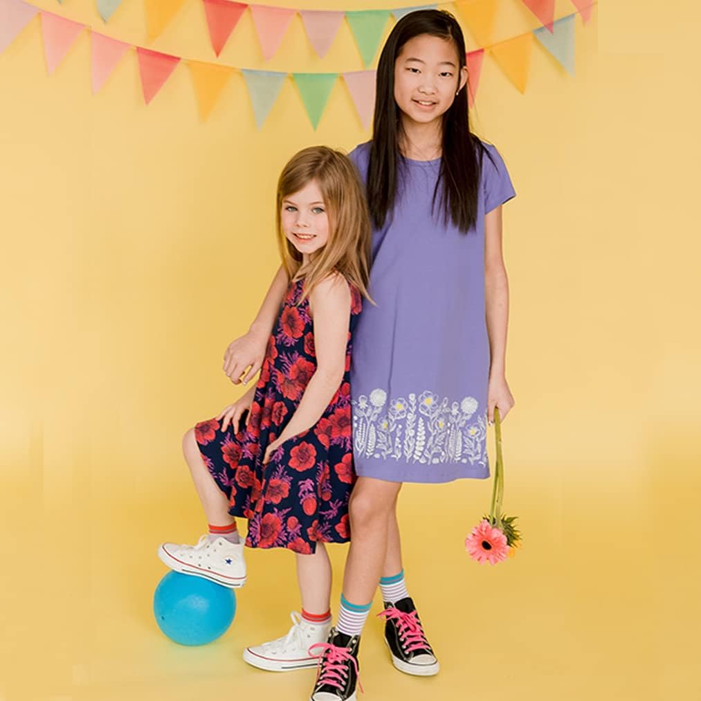 Mighty Girls' Short Sleeve T-Shirt Dresses | 100% Organic Cotton, Stylish Comfort Dress for Kids - Image 2