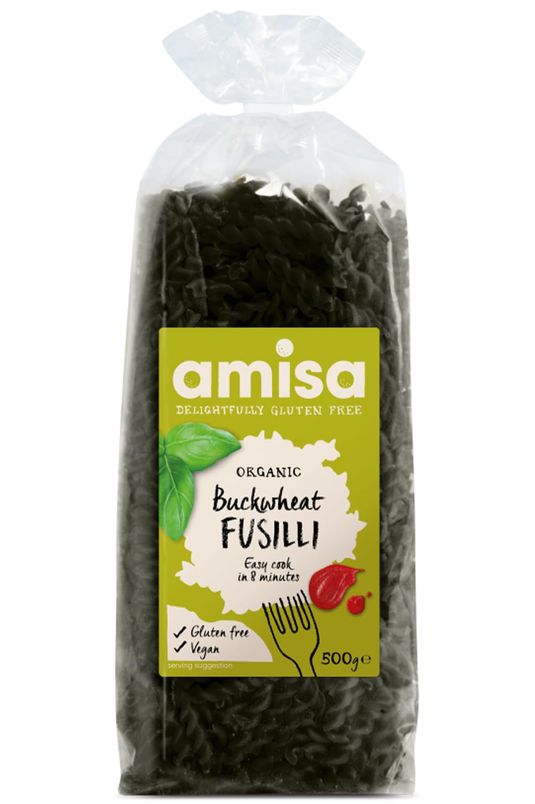 Amisa Fusilli Buckwheat 500g - Organic - Pure Buckwheat Pasta