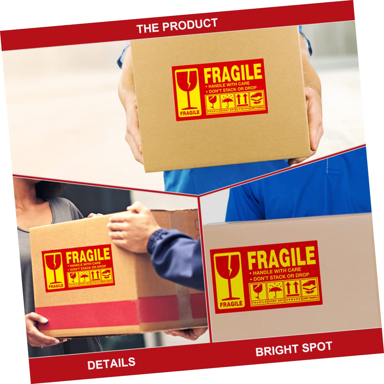 Etichette Fragile Adesive per Spedizione Etichette Avvertimento Fragile Adesivi Fragili per Imballaggio di Cura per Prodotti Fragili Adesivo per Confezione
