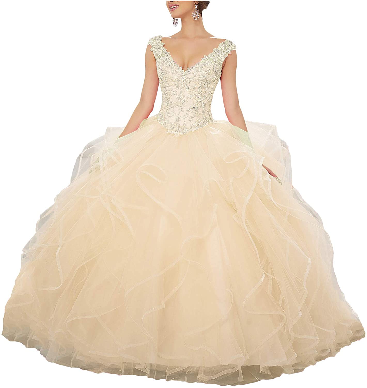 QXMYOO Ball Gown Quinceanera Dresses Sweet 16 Prom Party Princess Dress for Teens