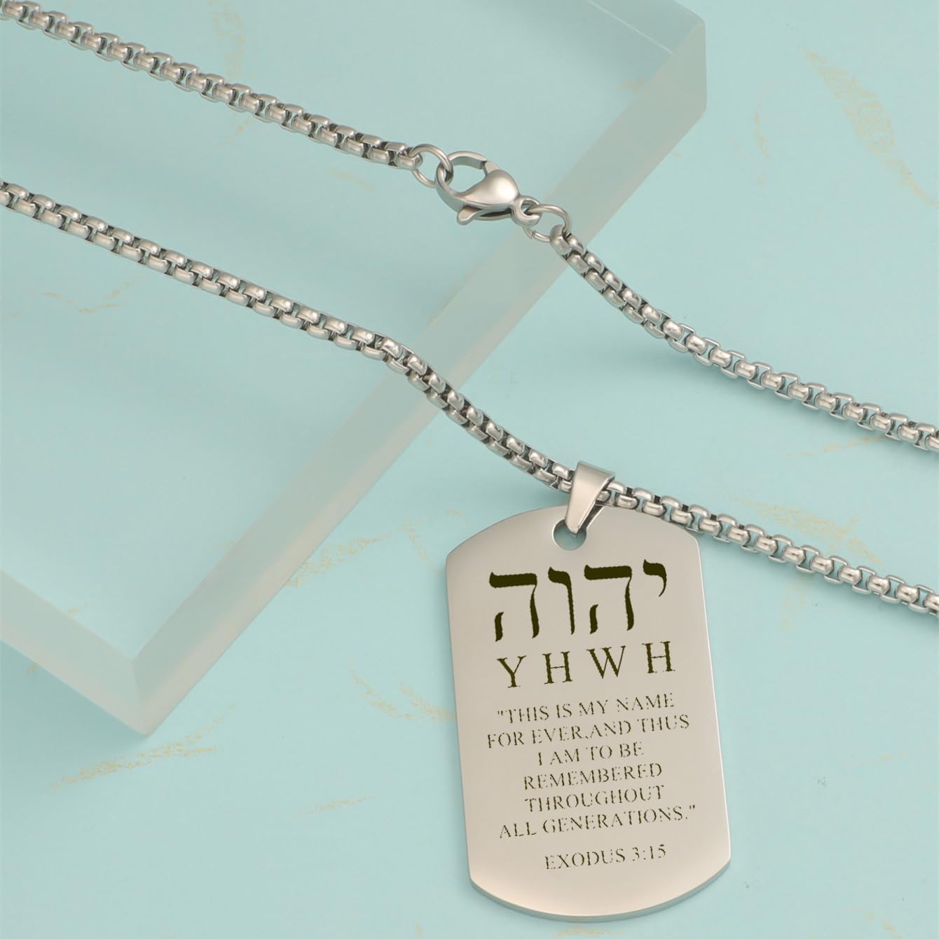 Hebrew YHVH YHWH Jehovah Names of God Pendant - Tetragrammaton Yahweh Blessed Prayers Necklace - Hebrew Yahweh Amulets Religious Jewelry for Men Women - Image 5