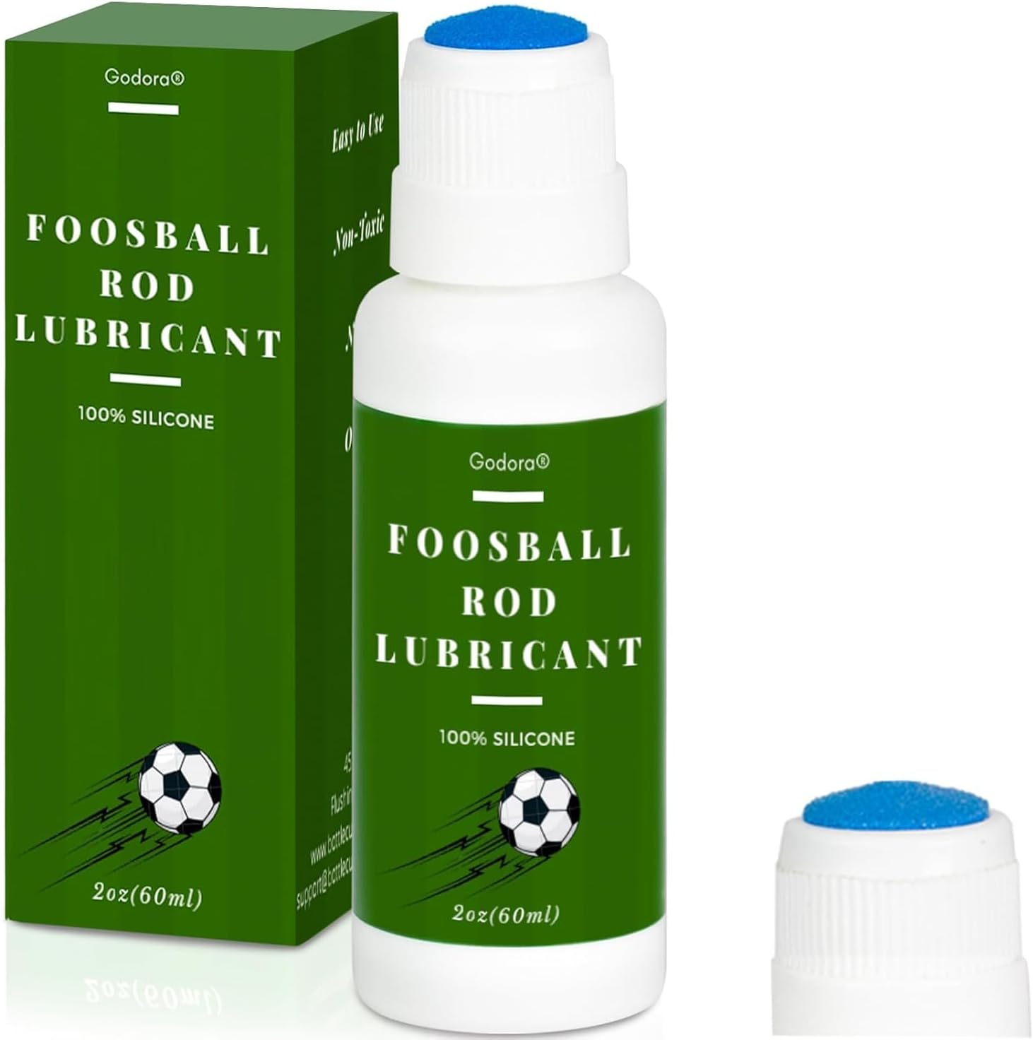 100% Pure Silicone Foosball Rod Lubricant for Sports Arcade Soccer Game Accessories, Foosball Rod Lubricant with Dauber Top Applicator, Easy-to-use Silicone Oil for Soccer Table Pole Accessories