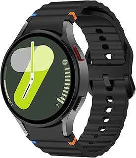 バンド Samsung Galaxy Watch 7/6/5/4(40mm 44mm)/Galaxy Watch FE 対応 交換用バンド 交換ベルト 高質量 シリコン ストラップ 柔らかい Galaxy Watch 6 Classic (43mm 47mm)/Watch 4 Classic/Galaxy Watch 5 Pro 45mm 用 バンド - ブラック