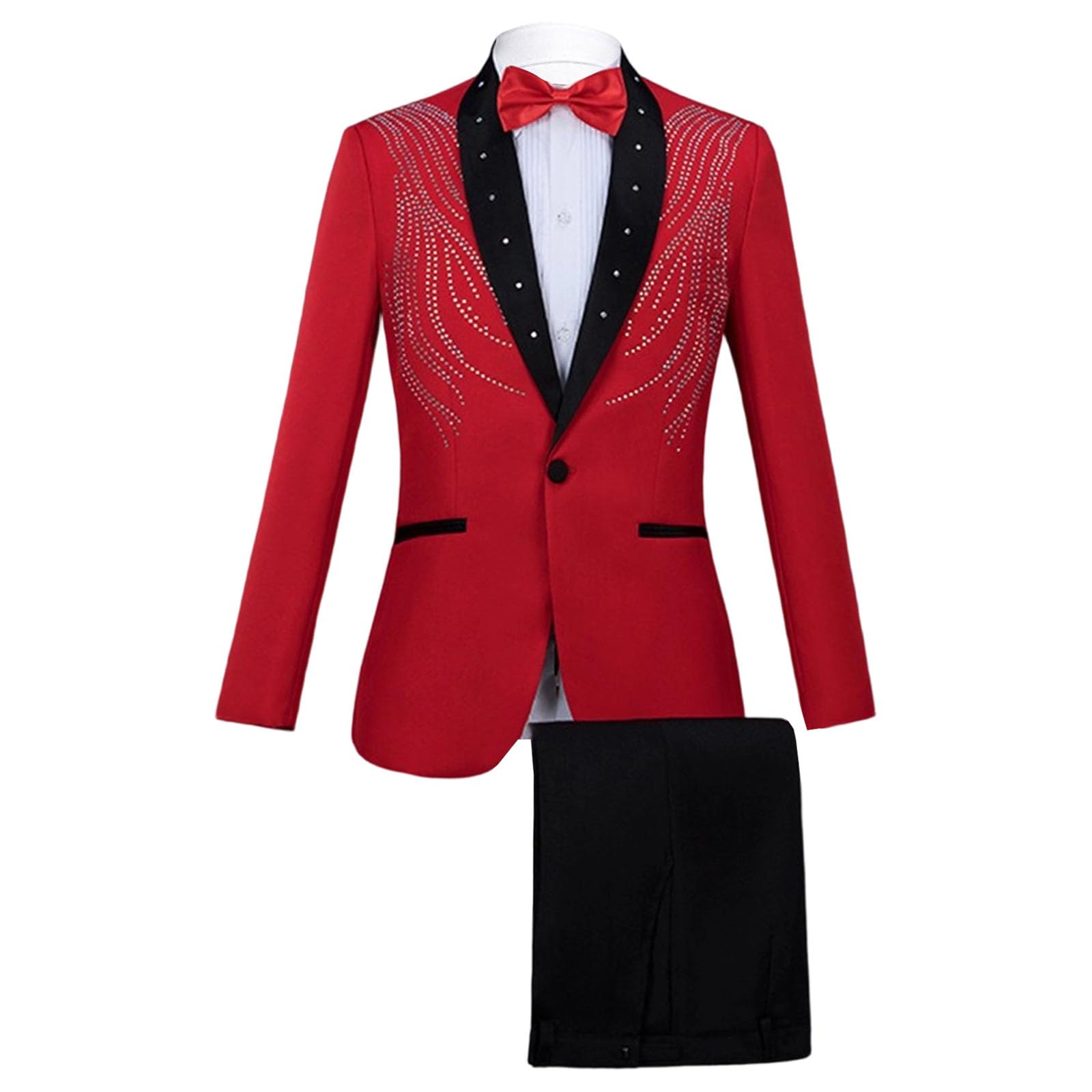 Completo Doppiopetto da Uomo 2 Pezzi Slim Fit Smoking Giacca e Pantaloni Vestito Set per Matrimonio Business Prom