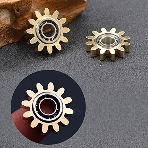 Pure Brass Fidget Spinner Gears Linkage Fidget Gyro Toy Metal Diy Hand Spinner Spins Long Time Edc Focus Meditation Break Bad Habits Adhd With Multiple Premium Bearings (12 Bearings White) #TOP4