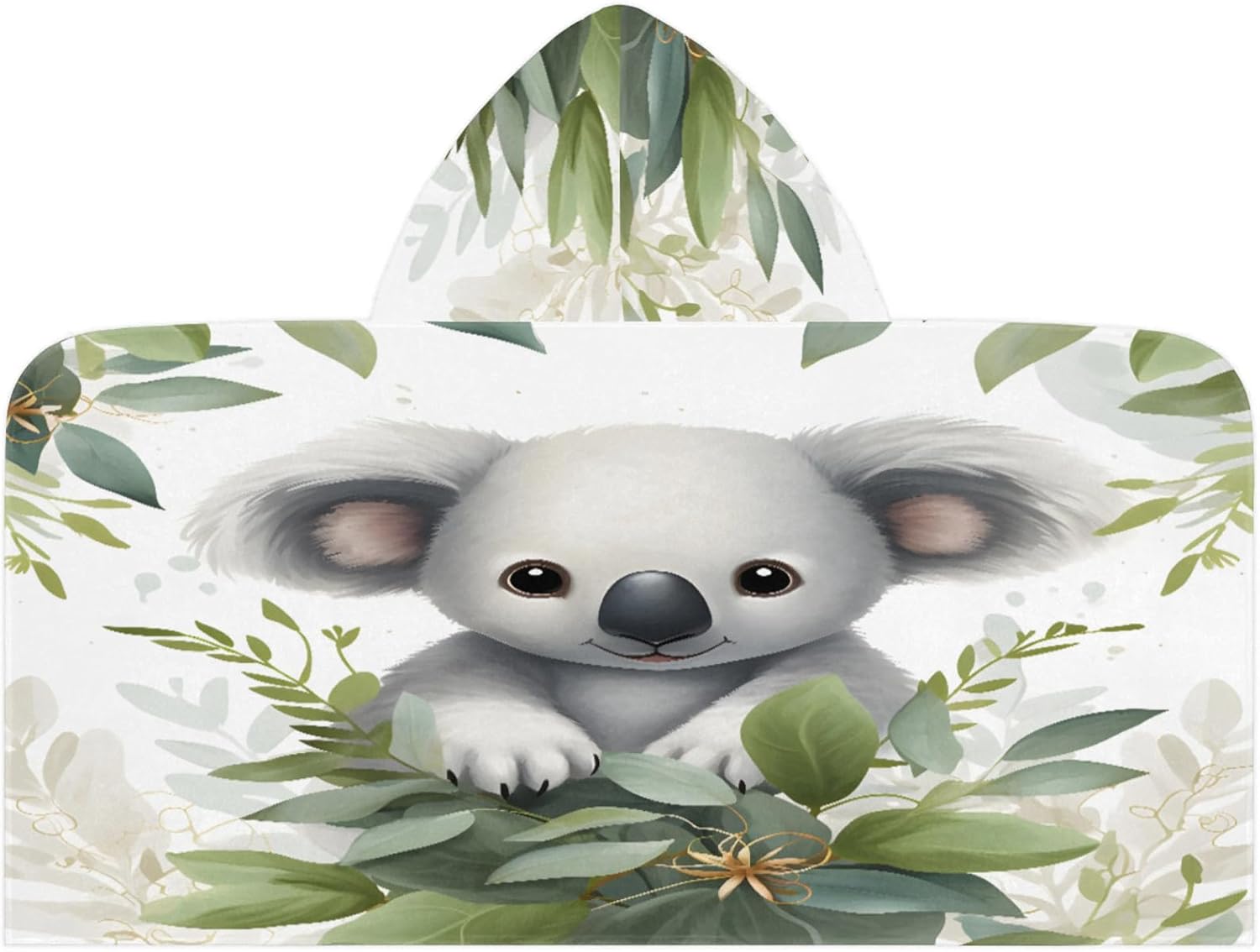 Koala Hooded Towels for Kids Absorbent Soft Pool Swim Beach Bath Towel for Boys Girls, 24 in x 50 in