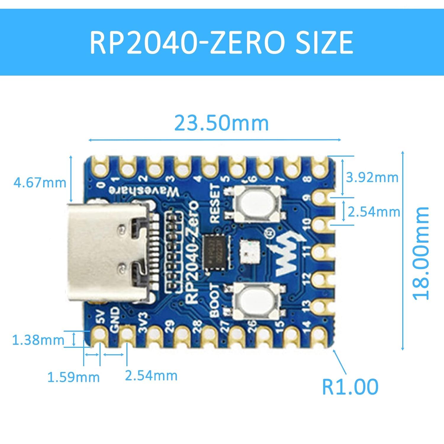 Scheda Di Sviluppo RP2040 Zero - Dual Core, 29 GPIO, Supporta C/C++/MicroPython - Per IoT E Maker - Foto 8