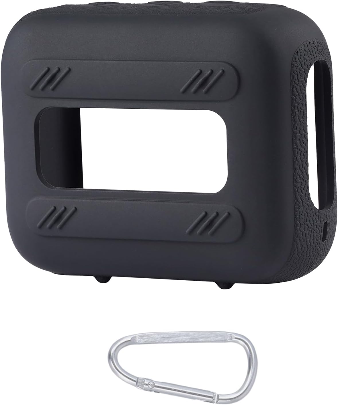 for JBL Go 4 Waterproof Bluetooth Speaker Silicone Cover, Portable Silicone Travel Case with Carabiner, Protective Skin Case (Black) - co2CREA - Image 4