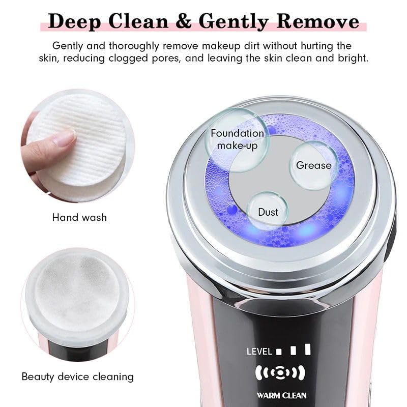 Abgrow 5 in 1 High Frequency Ultrasonic Beauty Face Massager with EMS, Hot & Cold Mode for Anti Wrinkle, Facial Cleansing, Vibration Massage, Firming Skin Abgrow 5 in 1 High Frequency Ultrasonic Beauty Face Massager with EMS, Hot & Cold Mode for Anti Wrinkle, Facial Cleansing, Vibration Massage, Firming Skin