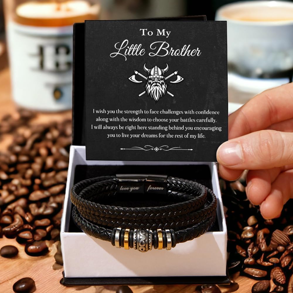 Brother Bracelet From Sister With Message Card And Gift Box, To My Brother Love You Forever Bracelets, Brothers Bracelets For Men, Meaningful Gifts For Him Birthday Christmas