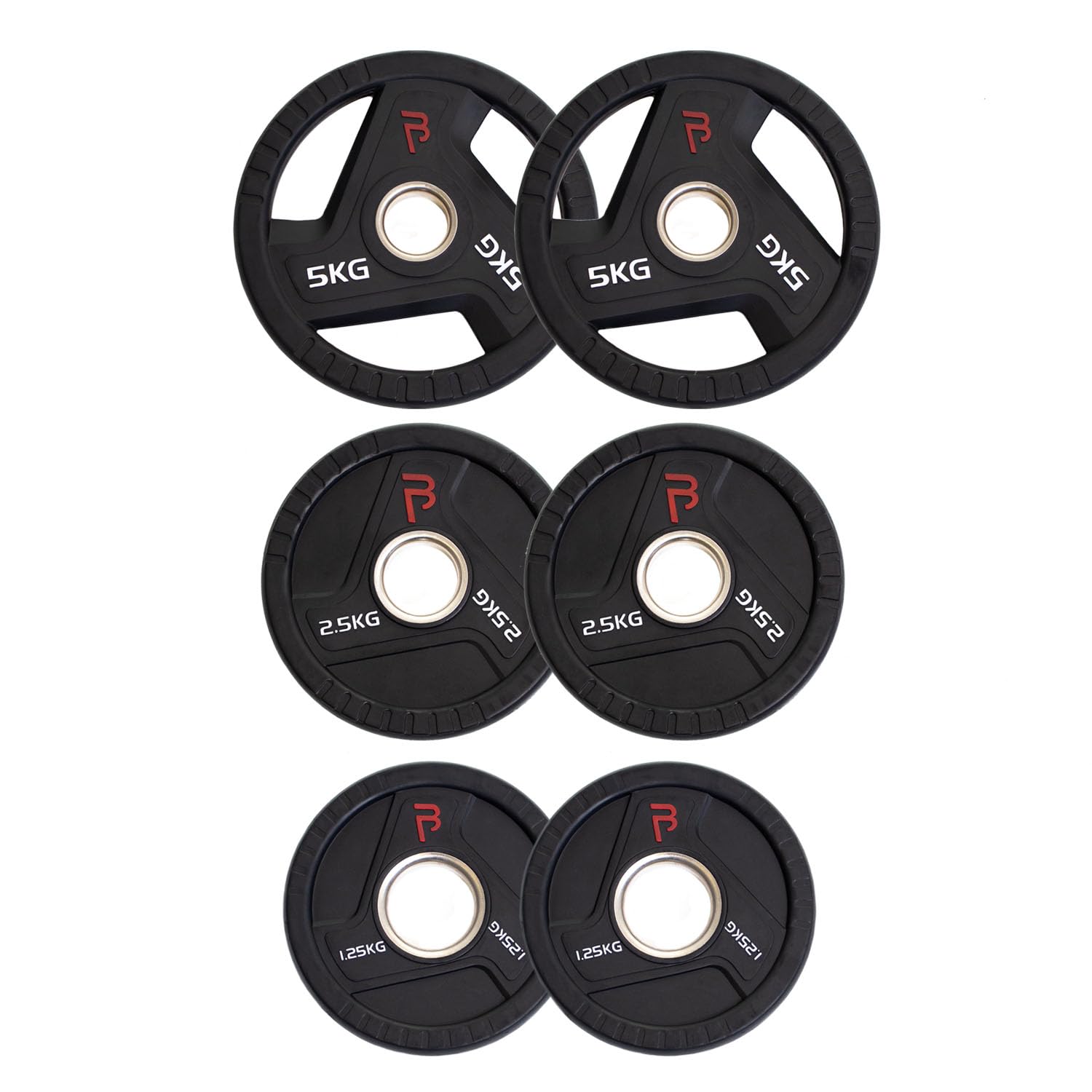 BODYPOWER 17.5kg Rubber Tri-Grip Olympic Weight Plate Kit