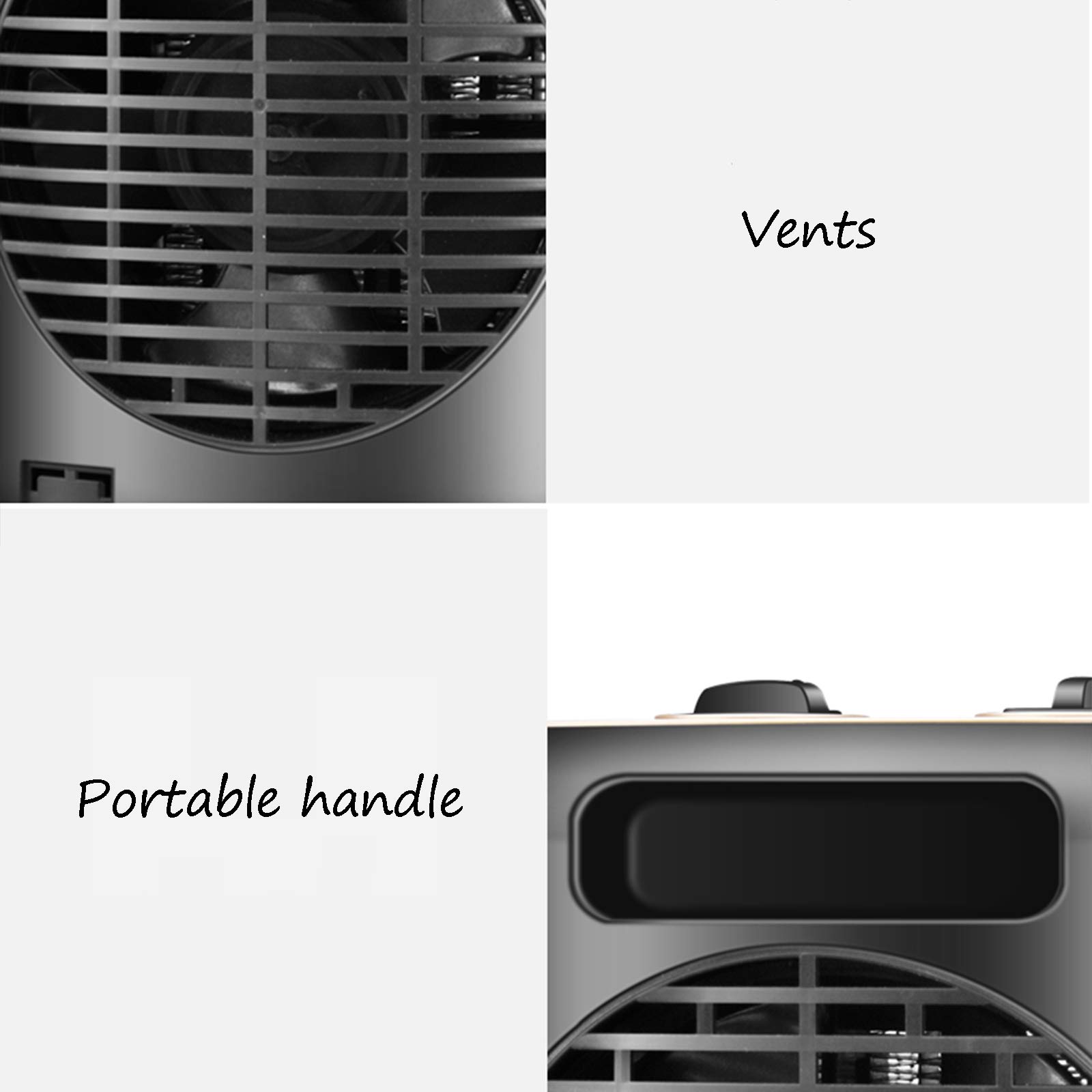 Stufetta, Portatile Elettrico oscillante Riscaldamento con Tip-Over Protection, 3s rapido Riscaldamento, Piccolo e Tranquillo, Adatto per Ufficio Uso Domestico