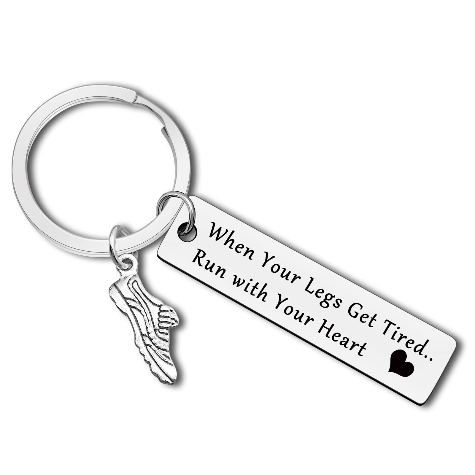 Runners Gifts Marathon Runner Keychain Inspirational Gift for Fitness Gym Men Women Runner Training Gift Exercise Keyring Running Lovers Gifts Birthday Christmas Encouragement Present for Daughter Son