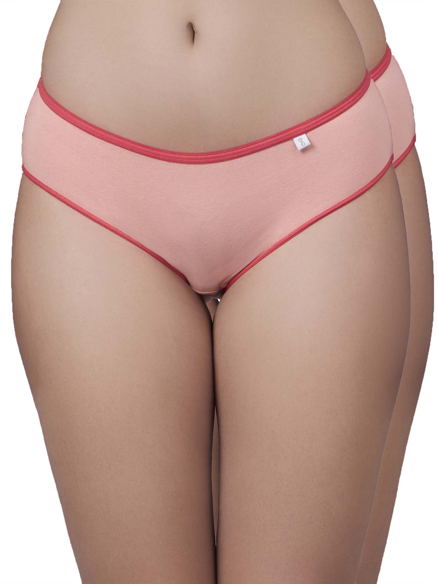 inner sense Bamboo Bikini I Panty Set for Women, Peachy Pink, Size L-picture-35