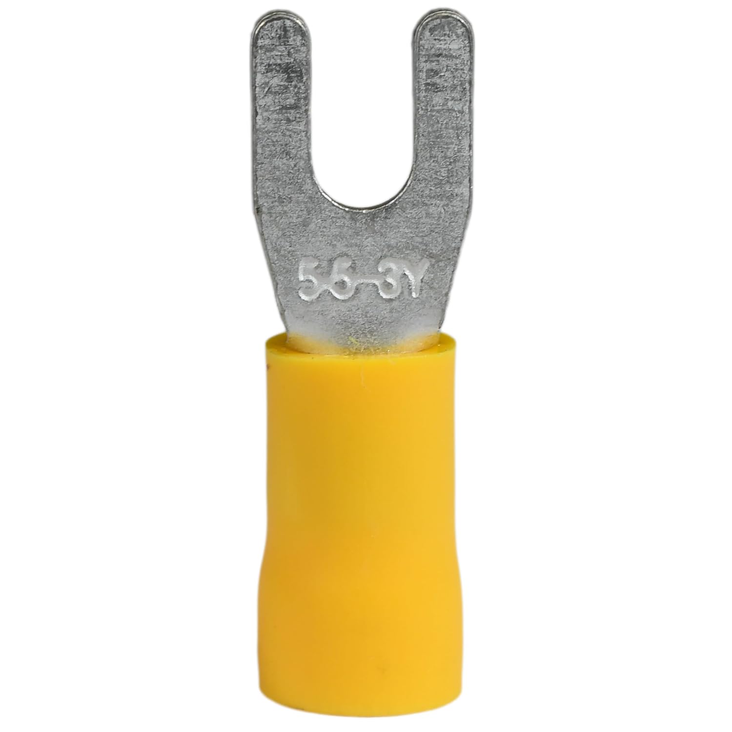 PAPUGA 200PCS 12-10 AWG (4-6 mm2) #6 / M3.5 Insulated Fork Spade Crimp Connector, 600V 48A, UL cUL Battery Cable Lug Heavy Duty Crimp Connector, Appliance & HVAC