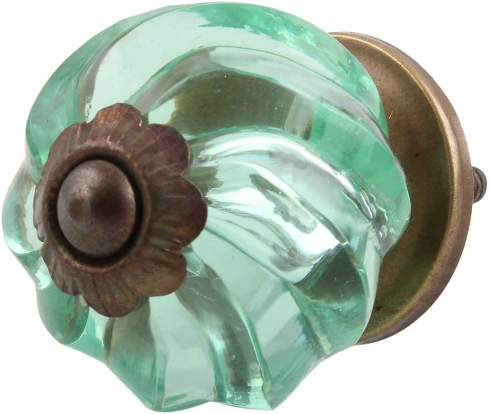 Indian Shelf Pack of 20 Mint Crystal Glass Cabinet Handles Drawer Knobs Dresser Pulls Farmhouse Style